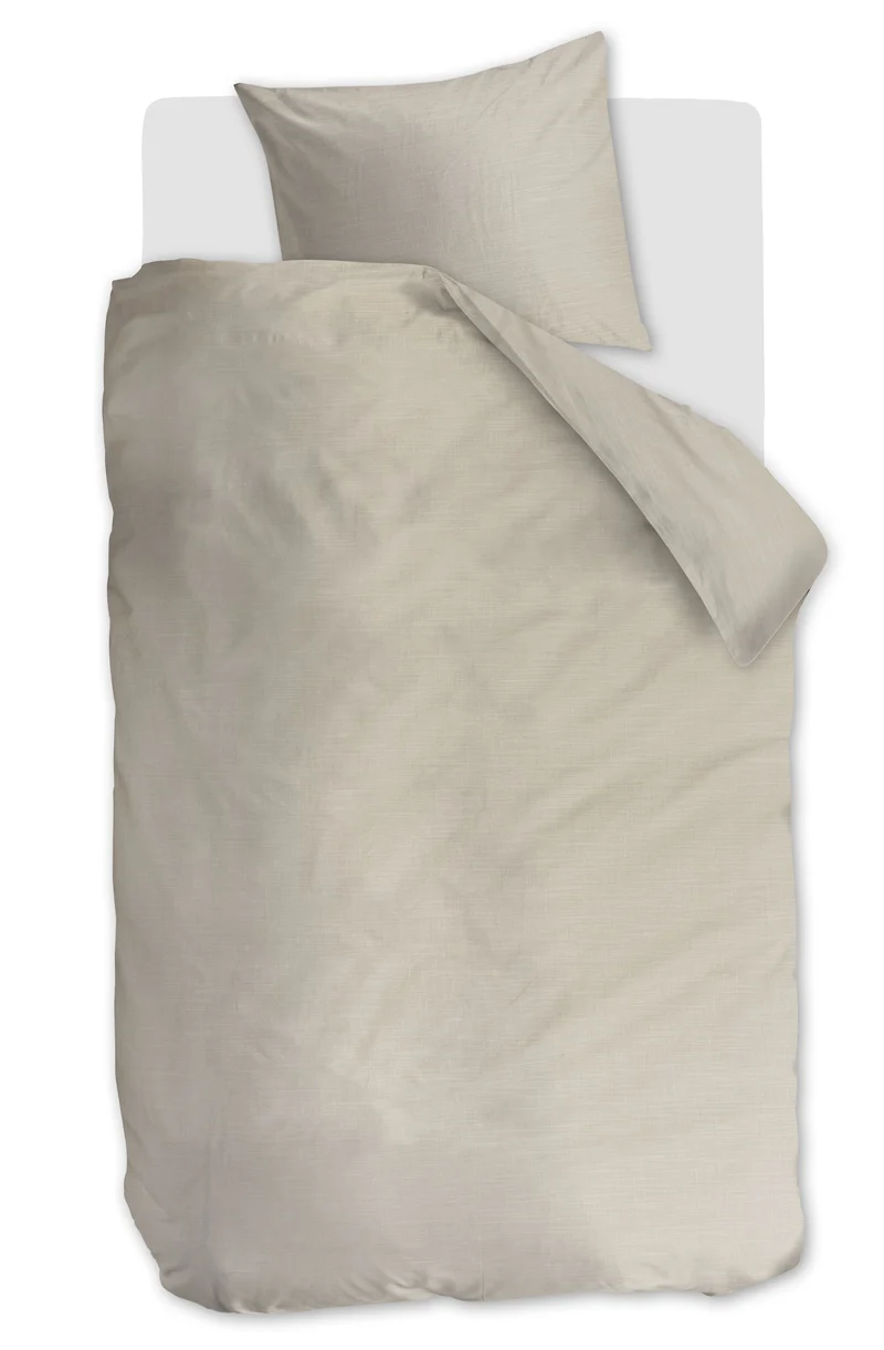 vtwonen Dekbedovertrek Cozy Slub - 140 x 220 cm - Zand