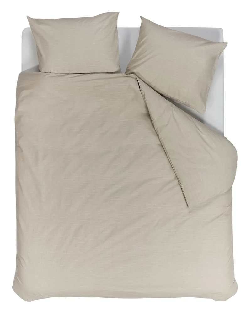 vtwonen Dekbedovertrek Cozy Slub - 260 x 220 cm - Zand