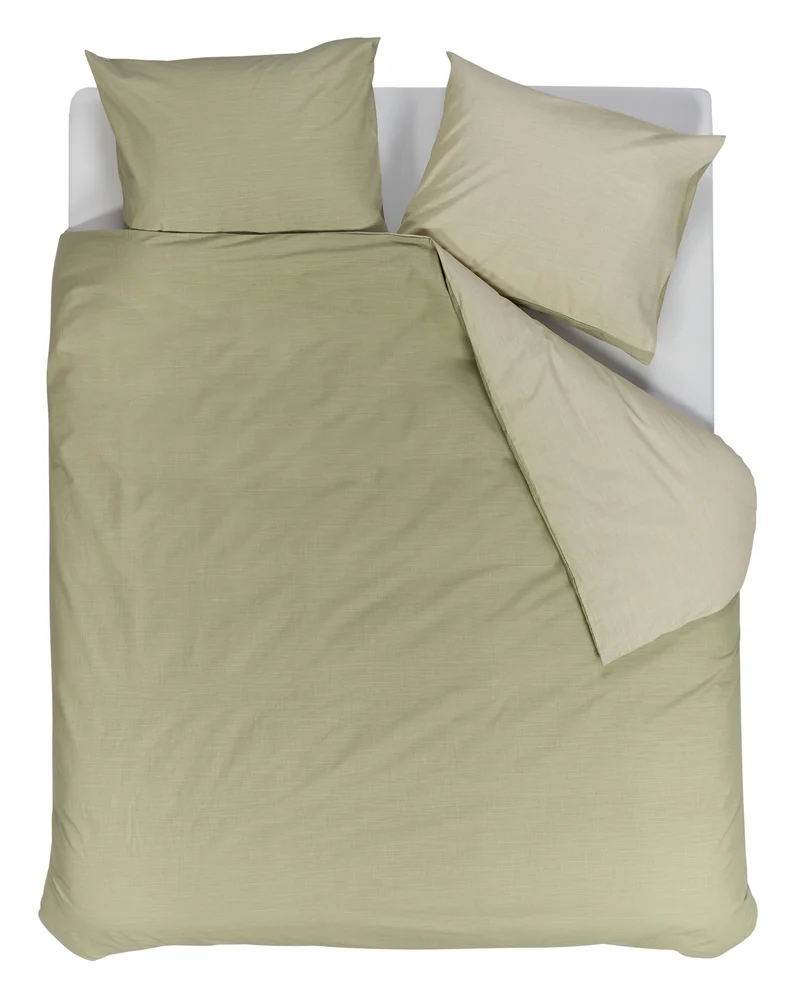 vtwonen Dekbedovertrek Cozy Slub - 200 x 220 cm - Groen