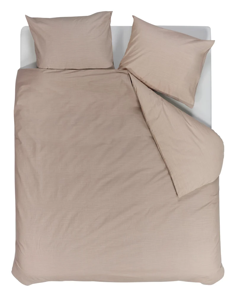 vtwonen Dekbedovertrek Cozy Slub - 200 x 220 cm - Zachtroze