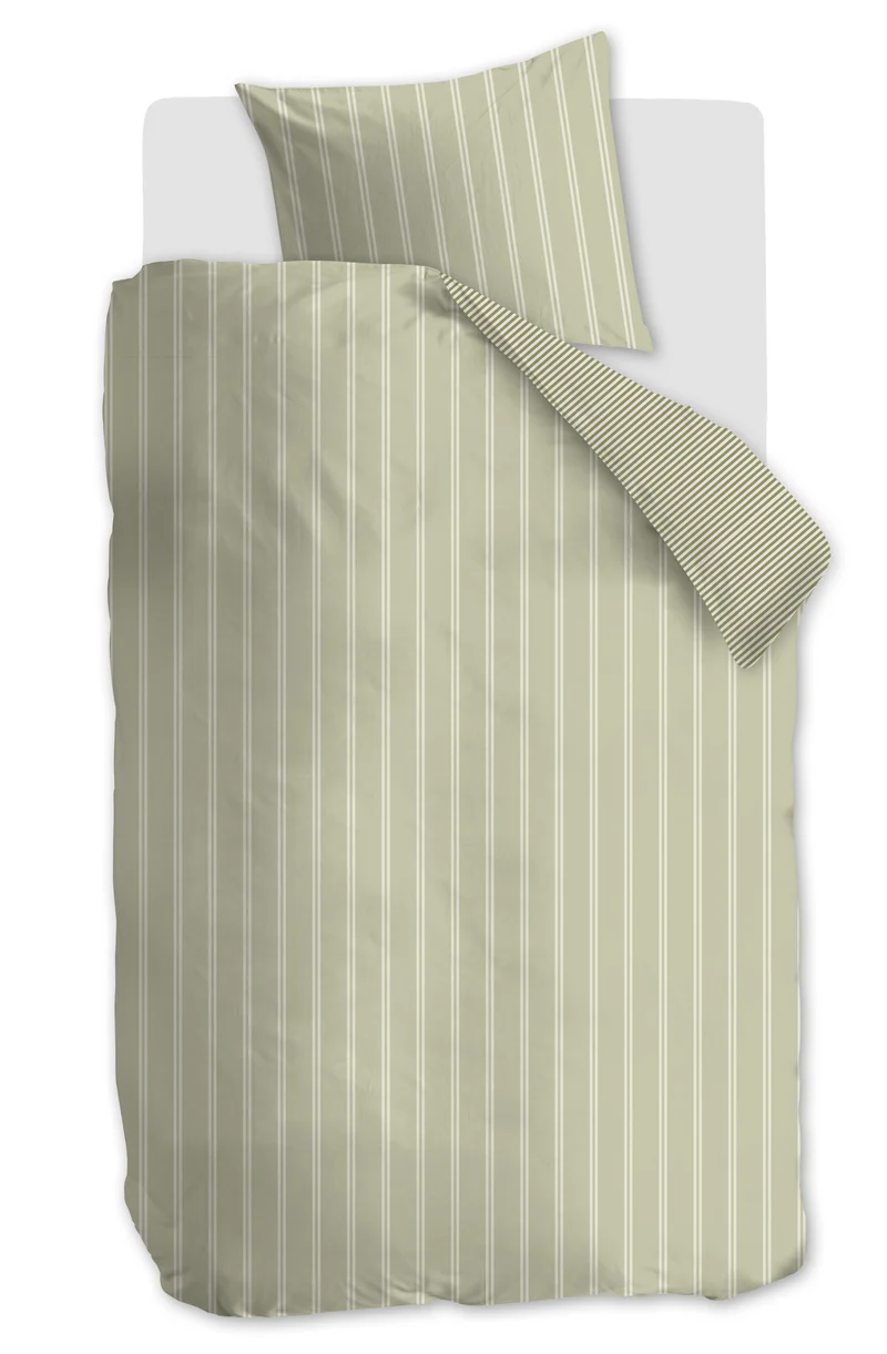 vtwonen Dekbedovertrek Mini Stripe - 140 x 220 cm - Groen