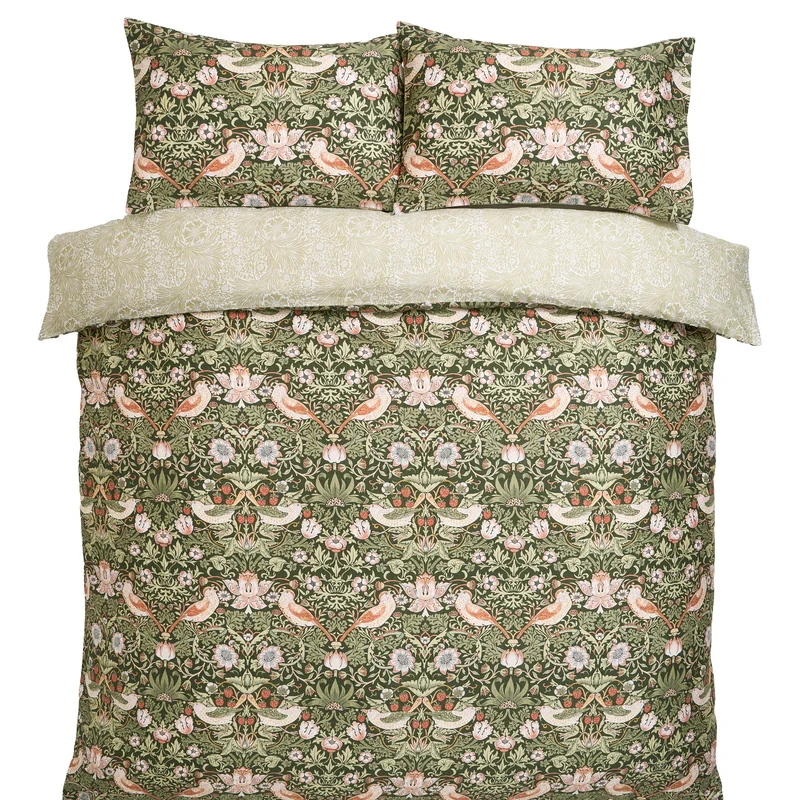 William Morris at Home Dekbedovertrek lits-jumeaux Strawberry Thief Nettle 230 x 220cm