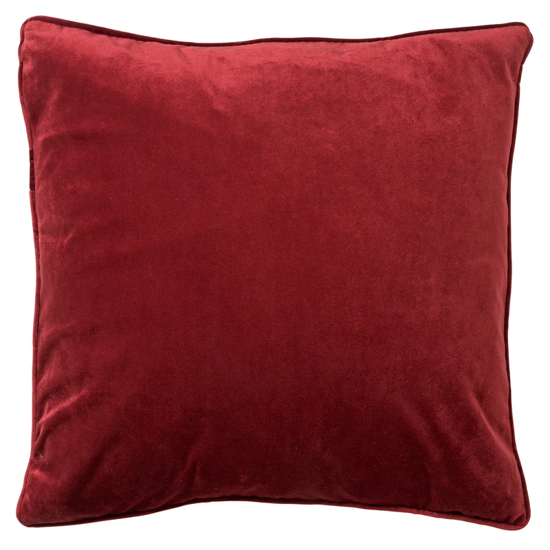 FINN - kussenhoes 45x45 cm - velvet - effen kleur - Merlot - rood