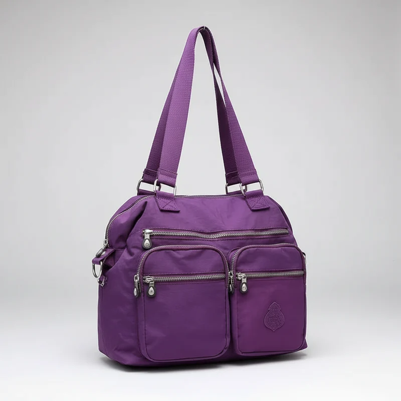 Wodoodporna nylonowa torba na ramię dla kobiet - duża torebka typu crossbody