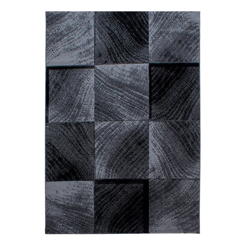 Plus Vloerkleed – Grijs – Patchwork Design – Laagpolig