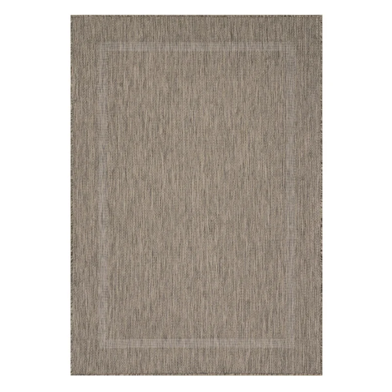 Relax Vloerkleed – Bruin – Laagpolig Kaderdesign – Voor Binnen & Buiten