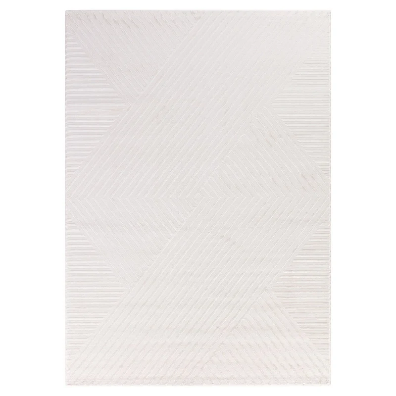 Sahara Vloerkleed – Crème – Diagonaal Lijnenspel – Laagpolig & Modern