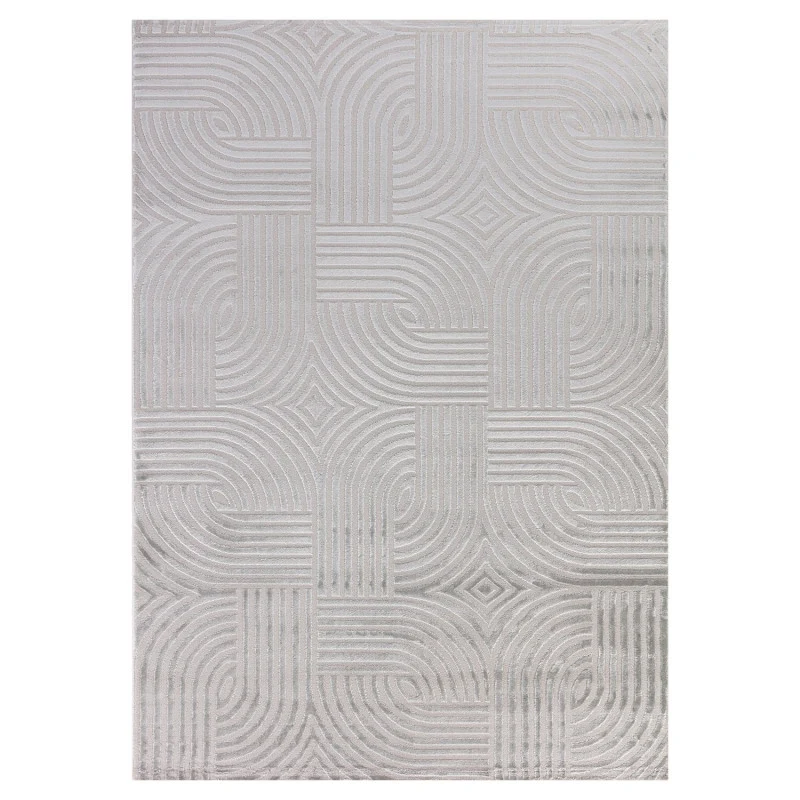 Sahara Vloerkleed – Zilver – Subtiel Cirkelpatroon – Modern & Praktisch