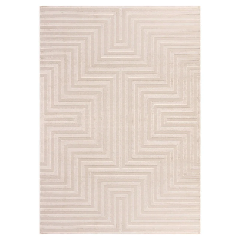 Sahara Vloerkleed – Beige – Laagpolig met Modern Lijnenspel